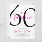 Sixty and Fabulous Script 60th Birthday Party Einladung (Vorderseite)