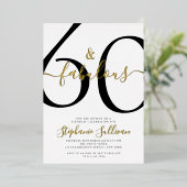 Sixty and Fabulous Script 60th Birthday Party Folieneinladung (Stehend vorne)