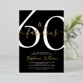 Sixty and Fabulous Script 60th Birthday Party Folieneinladung (Stehend vorne)