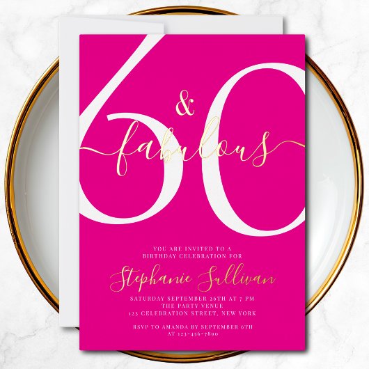 Sixty and Fabulous Script 60th Birthday Party Folieneinladung