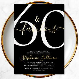 Sixty and Fabulous Script 60th Birthday Party  Folieneinladung