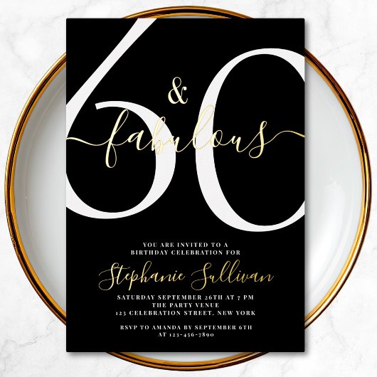 Sixty and Fabulous Script 60th Birthday Party Folieneinladung
