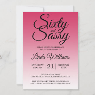 Sixty and Sassy Raspberry 60th Birthday Einladung