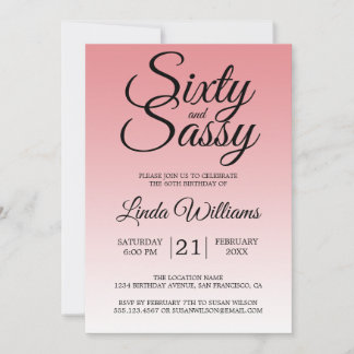 Sixty and Sassy Strawberry Ice 60th Birthday Einladung