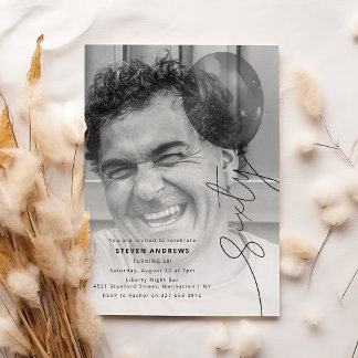 Sixty Balloon String | Photo 60th Birthday Party Einladung