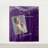 Sixty Birthday photo Wandteppich (Vorderseite)