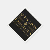 Sixty & Fabulous Lines Art Deco 60th Birthday Serviette (Ecke)