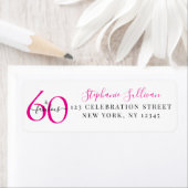 Sixty Fabulous Pink 60th Birthday Return Address (Insitu)