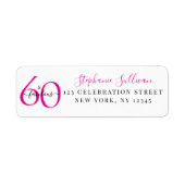 Sixty Fabulous Pink 60th Birthday Return Address (Vorne)