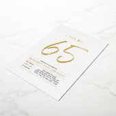 Sixty five | Modern Gold 65th Birthday Party Folieneinladung (Gedreht)