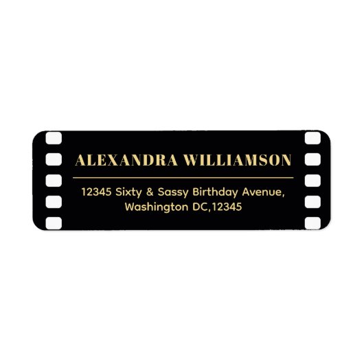 Sixty&Sassy Black Gold Roaring 20er Rücksendeadres (Vorne)