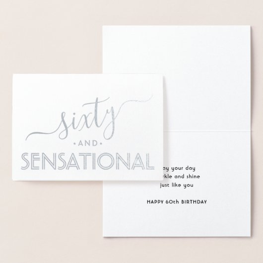 Sixty & Sensational Simple Stylish Happy Birthday Folienkarte (Anzeige)
