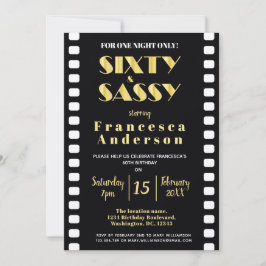 Sixy & Sassy Chic Black Gold 1920er Film Thema Einladung