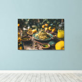 Sizilian Pistachio Pesto Spaghetti, Orchard Leinwanddruck (Insitu (Holzboden))