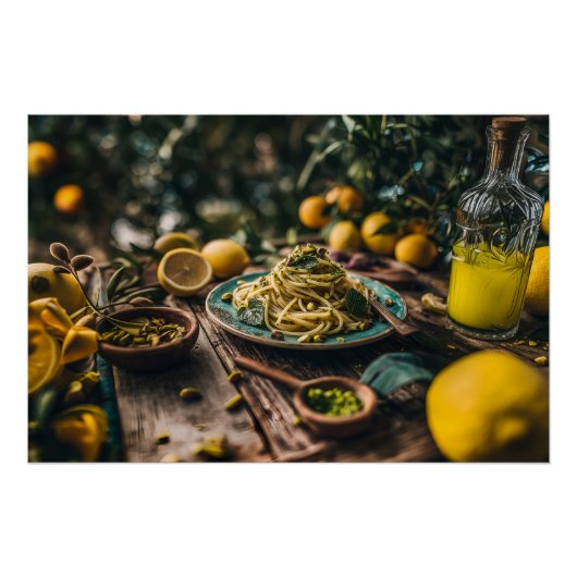 Sizilian Pistachio Pesto Spaghetti, Orchard Poster (Vorderseite)