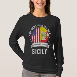 Sizilianisch-amerikanischer Patriot Stolz in USA-H T-Shirt