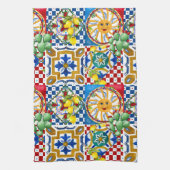 Sizilianisch, Majolika, Fliesen, Zitronen Geschirrtuch (Vertikal)