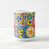 Sizilianisch, Majolika, Fliesen, Zitronen Kaffeetasse (Mittel)