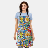 Sizilianisch, Majolika, Fliesen, Zitronen Schürze (Getragen)