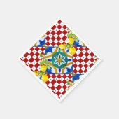 Sizilianisch, Majolika, Fliesen, Zitronen Serviette (Ecke)