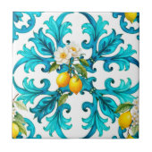 sizilianisch, Sommer, Zitrone, Mosaik, blau, Fliese (Vorderseite)