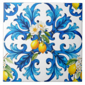 sizilianisch, Sommer, Zitrone, Mosaik, blau Fliese (Vorderseite)