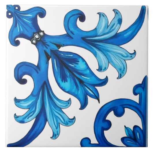 sizilianisch, Sommer, Zitrone, Mosaik, blau, Fliese (Vorderseite)