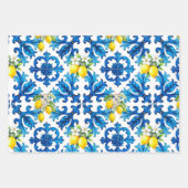 sizilianisch, Sommer, Zitrone, Mosaik, blau Geschenkpapier Set (Vorderseite 2)