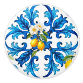 sizilianisch, Sommer, Zitrone, Mosaik, blau Keramikknauf (Vorderseite)