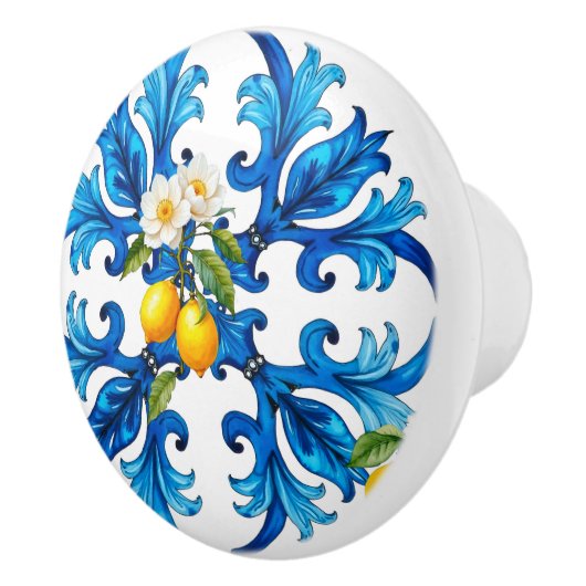 sizilianisch, Sommer, Zitrone, Mosaik, blau Keramikknauf (Rechts)