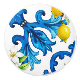 sizilianisch, Sommer, Zitrone, Mosaik, blau Keramikknauf