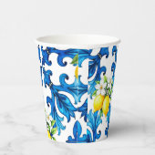 sizilianisch, Sommer, Zitrone, Mosaik, blau Pappbecher (Rechts)