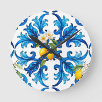 sizilianisch, Sommer, Zitrone, Mosaik, Blau, Schal