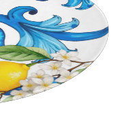 sizilianisch, Sommer, Zitrone, Mosaik, blau Schneidebrett (Ecke)