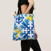 sizilianisch, Sommer, Zitrone, Mosaik, blau Tasche (Von Nahem)