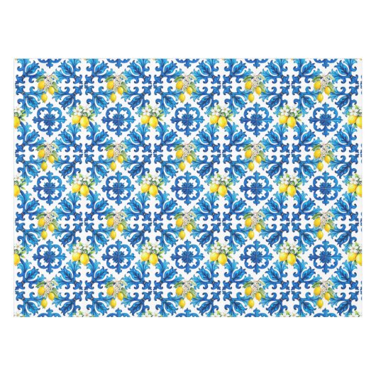 sizilianisch, Sommer, Zitrone, Mosaik, blau Tischdecke (Vorderseite (Horizontal))