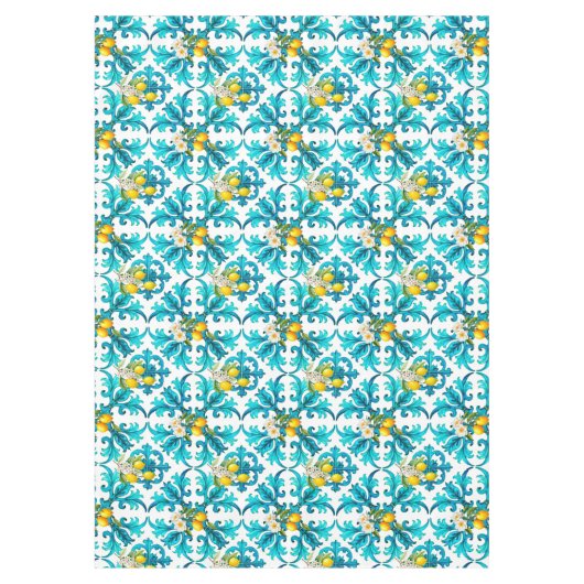 sizilianisch, Sommer, Zitrone, Mosaik, blau, Tischdecke (Vorderseite)