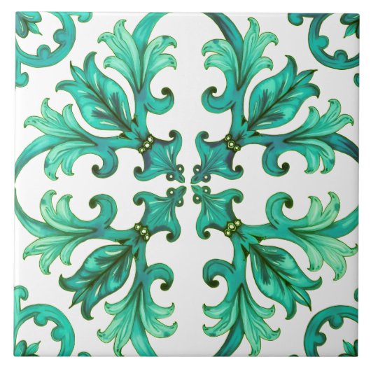 sizilianisch, Sommer, Zitrone, Mosaik, grün, Fliese (Vorderseite)