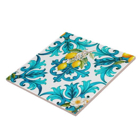 sizilianisch, Sommer, Zitrone, Mosaik, grün, Fliese (Seite)