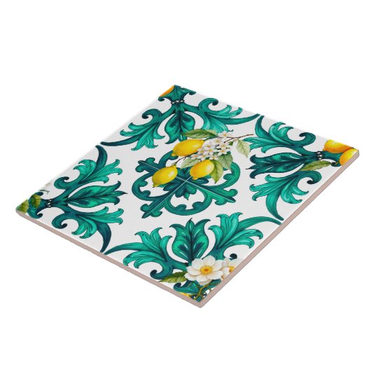 sizilianisch, Sommer, Zitrone, Mosaik, grün, Fliese (Seite)