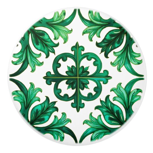 sizilianisch, Sommer, Zitrone, Mosaik, grün, Keramikknauf (Vorderseite)