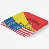 sizilianische/amerikanische Flagge unter siziliani Pappteller (Gewinkelt)
