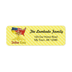 sizilianische amerikanische Roots Address Labels