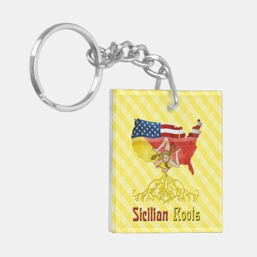 sizilianische amerikanische Wurzeln, Sizilien Schlüsselanhänger (Vorderseite links)