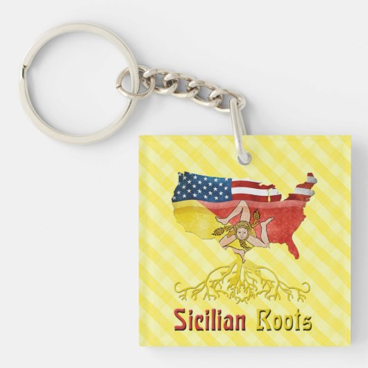 sizilianische amerikanische Wurzeln, Sizilien Schlüsselanhänger (Vorderseite)