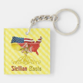 sizilianische amerikanische Wurzeln, Sizilien Schlüsselanhänger (Rückseite)