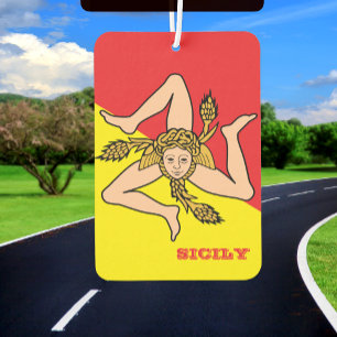 Sizilianische Fahne Car Air Freshener, Sizilien Autolufterfrischer