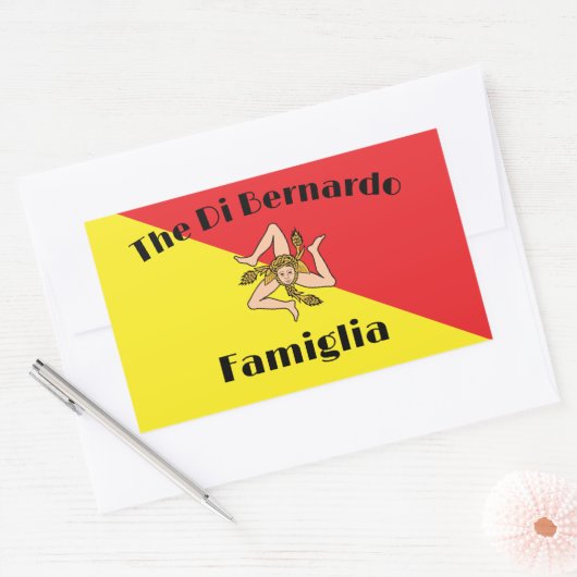 Sizilianische Familie Personalisiert Rechteckiger Aufkleber (Umschlag)