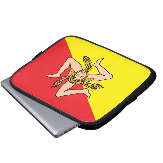 Sizilianische Flagge Laptop-Sieb Laptopschutzhülle (Vorne Knopf)