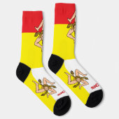 Sizilianische Flagge Patriotic Nachhaltig Sizilien Socken (Rechts)